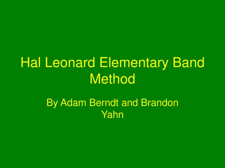 hal leonard elementary band method
