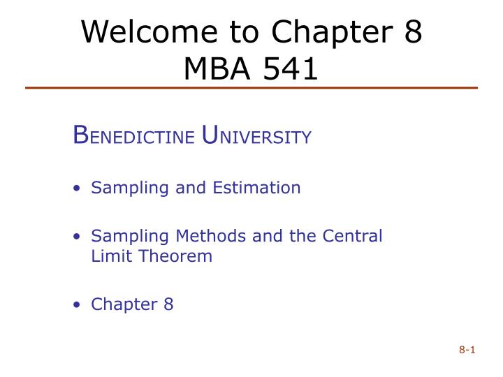 welcome to chapter 8 mba 541