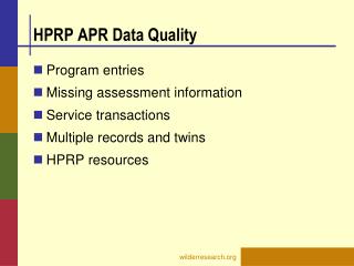 HPRP APR Data Quality