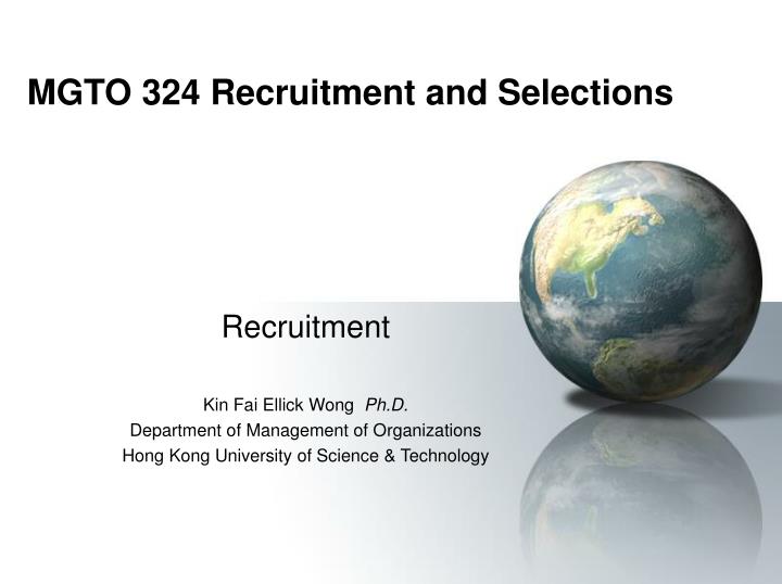 mgto 324 recruitment and selections