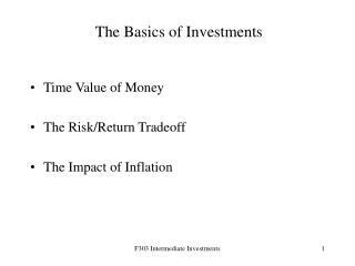 The Basics of Investments