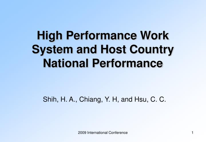 high performance work system and host country national performance