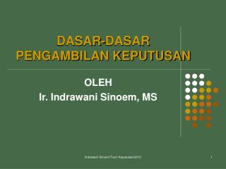 dasar dasar pengambilan keputusan