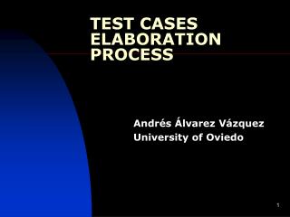 TEST CASES ELABORATION PROCESS