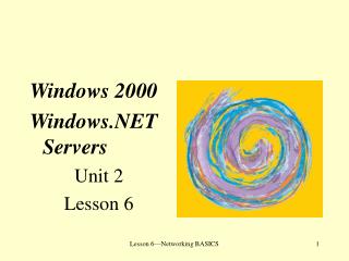 Windows 2000 Windows.NET Servers Unit 2 Lesson 6