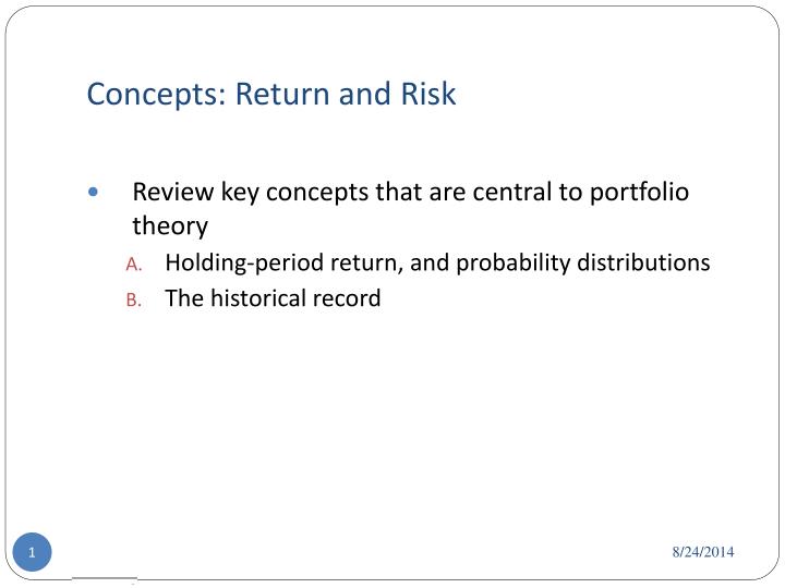 concepts return and risk