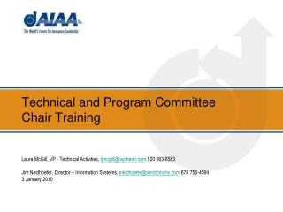 Technical and Program Committee Chair Training