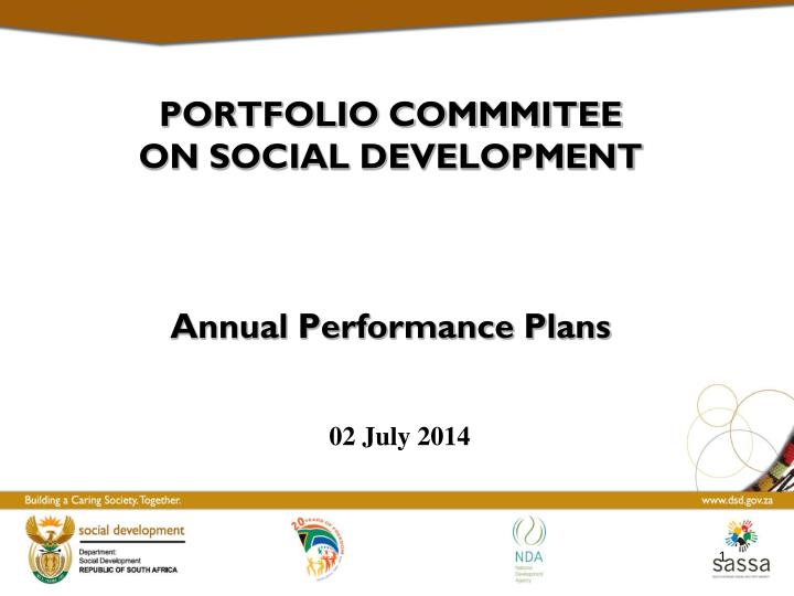 portfolio commmitee on social development annual performance plans