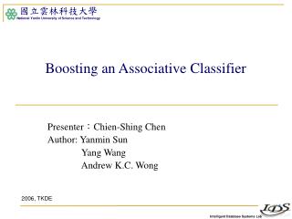 Boosting an Associative Classifier