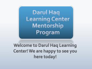 Darul Haq Learning Center Mentorship Program