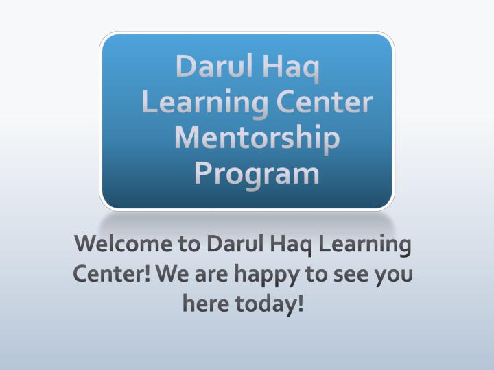 darul haq learning center mentorship program
