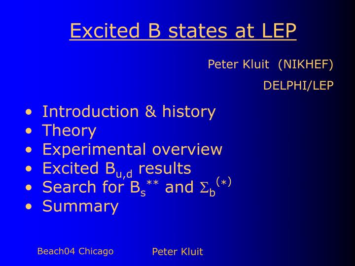 excited b states at lep