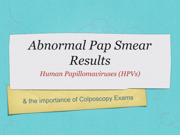 abnormal pap smear results