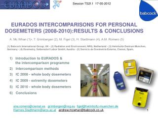 EURADOS INTERCOMPARISONS FOR PERSONAL DOSEMETERS (2008-2010):RESULTS &amp; CONCLUSIONS
