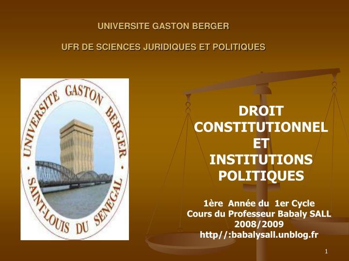 universite gaston berger ufr de sciences juridiques et politiques