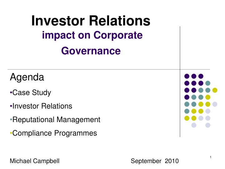 investor relations impact on corporate governance