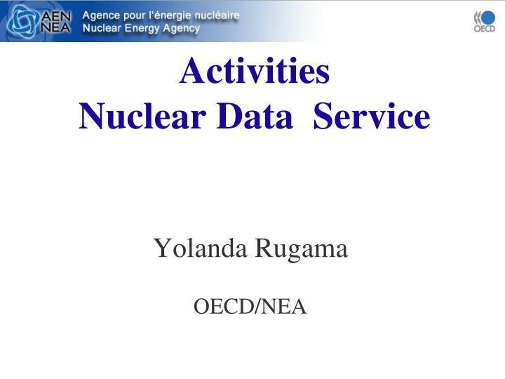 activities nuclear data service