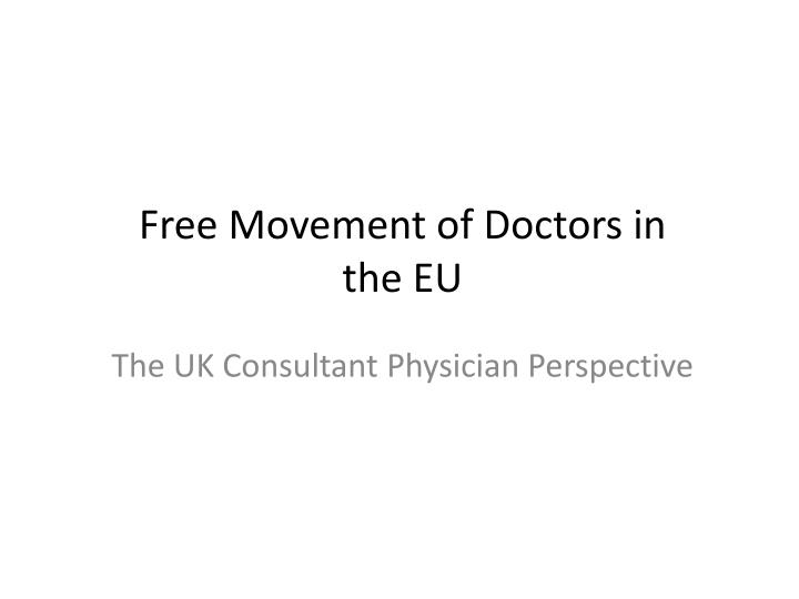 free movement of doctors in the eu