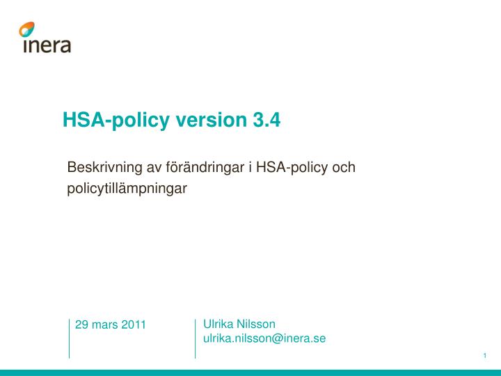 hsa policy version 3 4