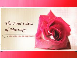 The Four Laws of Marriage