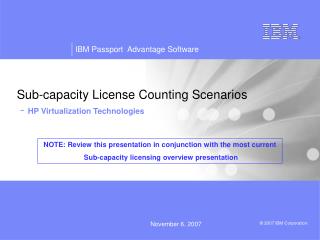 Sub-capacity License Counting Scenarios - HP Virtualization Technologies