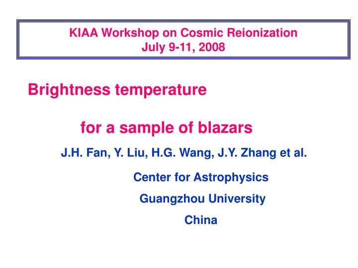 kiaa workshop on cosmic reionization july 9 11 2008