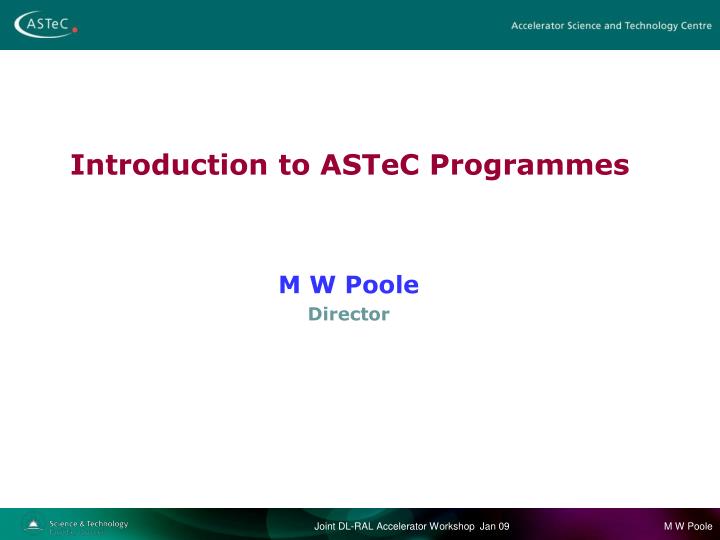 introduction to astec programmes