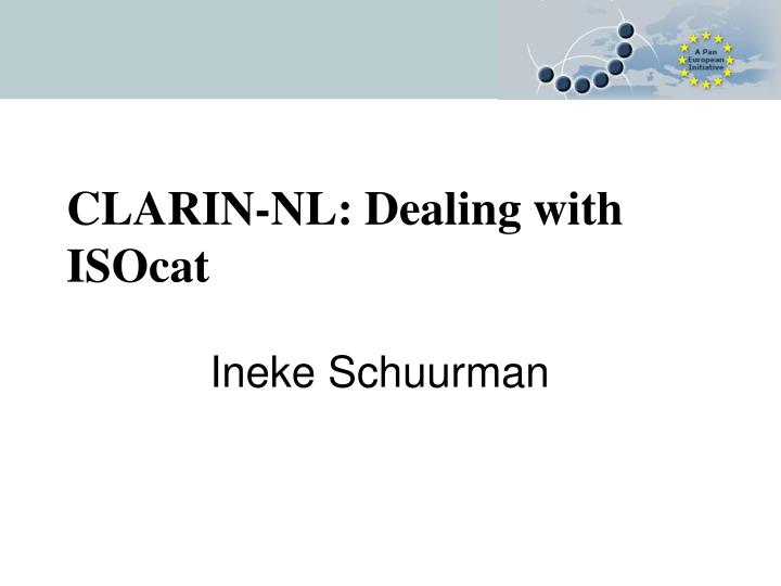 clarin nl dealing with isocat