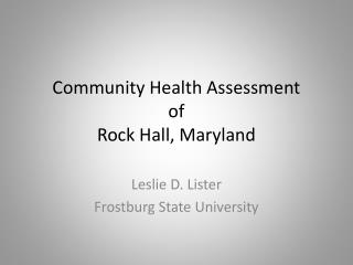 Community Health Assessment of Rock Hall, Maryland