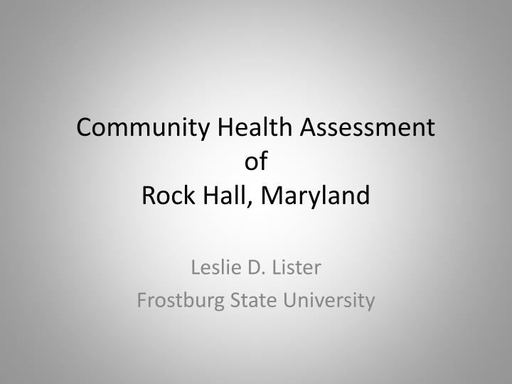 community health assessment of rock hall maryland