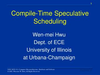 Compile-Time Speculative Scheduling