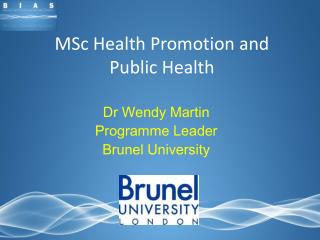 MSc Health Promotion and Public Health