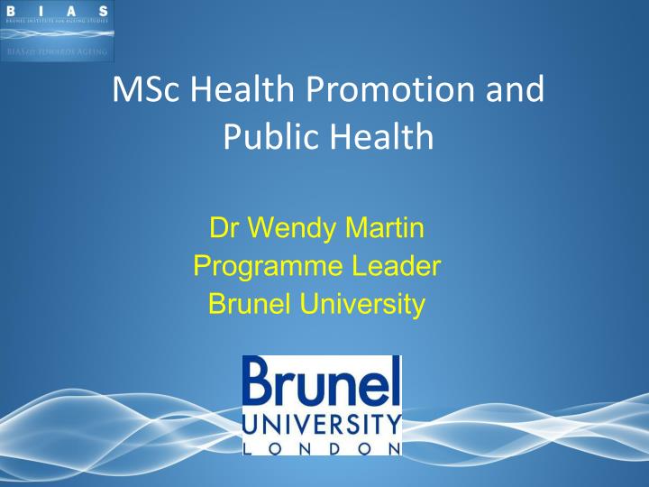 msc health promotion and public health