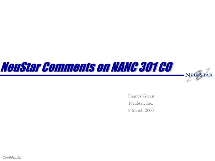 neustar comments on nanc 301 co