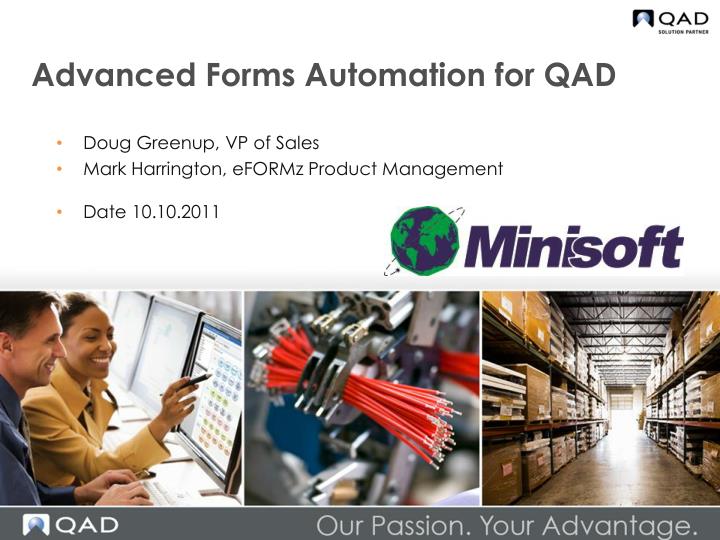 advanced forms automation for qad