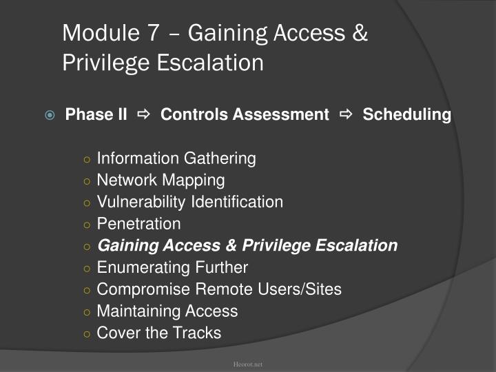 module 7 gaining access privilege escalation
