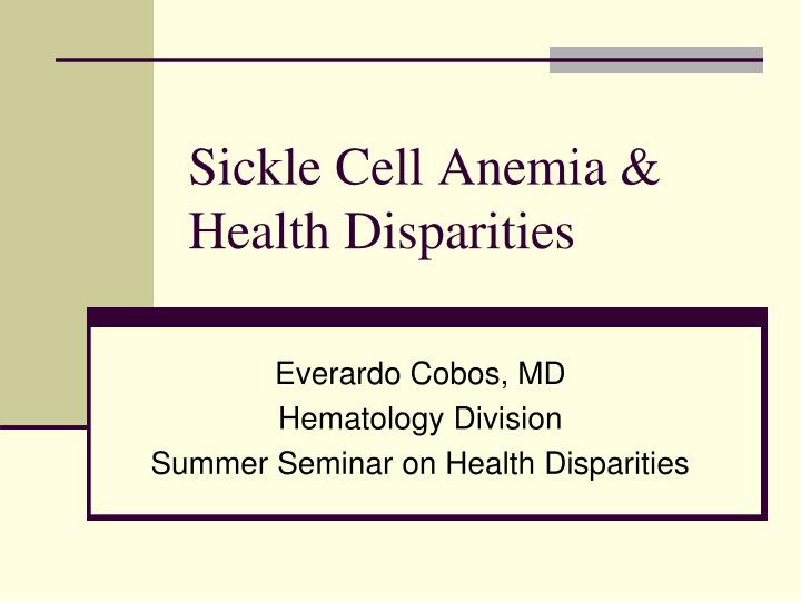 sickle cell anemia health disparities