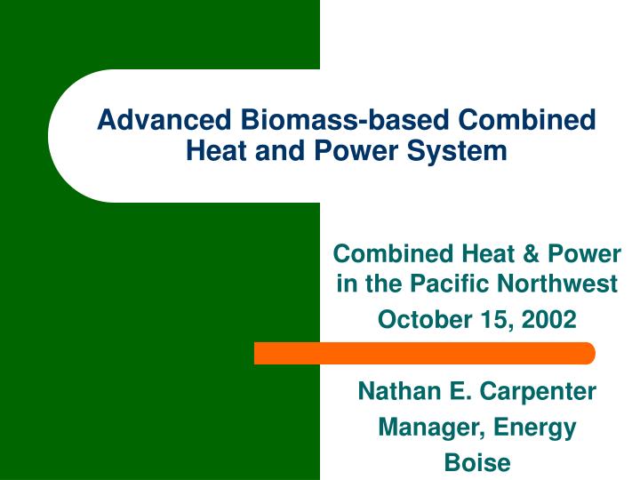 advanced biomass based combined heat and power system