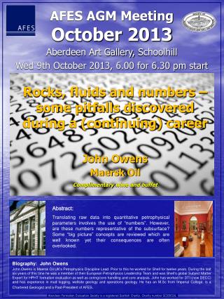 Aberdeen Art Gallery, Schoolhill Wed 9th October 2013, 6.00 for 6.30 pm start