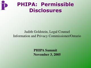 PHIPA: Permissible Disclosures