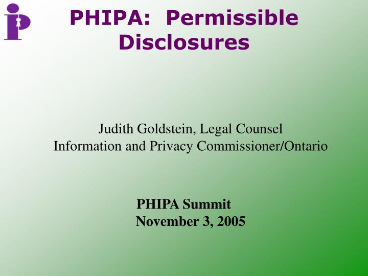 phipa permissible disclosures