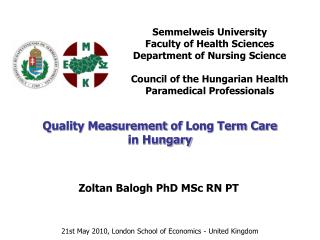 Zoltan Balogh PhD MSc RN PT