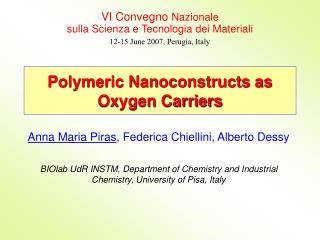 Polymeric Nanoconstructs as Oxygen Carriers