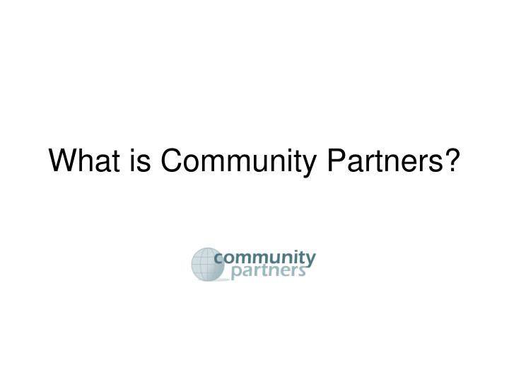 what is community partners