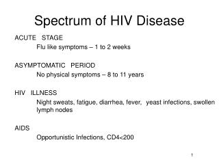 Spectrum of HIV Disease