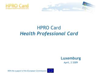 HPRO Card Health Professional Card