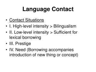 Language Contact