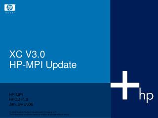 XC V3.0 HP-MPI Update