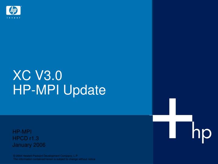 xc v3 0 hp mpi update