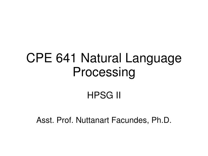 cpe 641 natural language processing